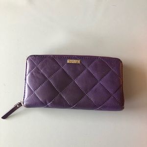Kate Spade Quilted purple leather wallet